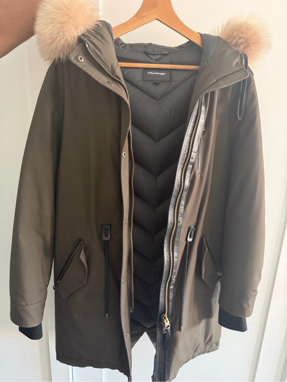 Mackage Women’s Olive Parka with Fur-Trim Hood